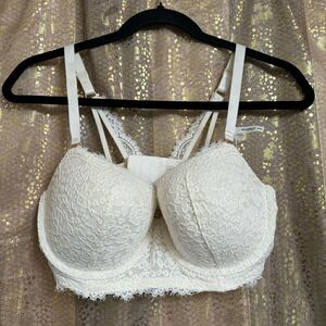 Aerie Real Good White Lace Lightly Lined Balconette Bra 36DD NWT